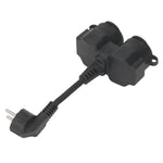 Double Plug Wall Socket  2 Way AC Distribution Splitter 5cmx1.5mm² Short Cable IP44 Waterproof  16A