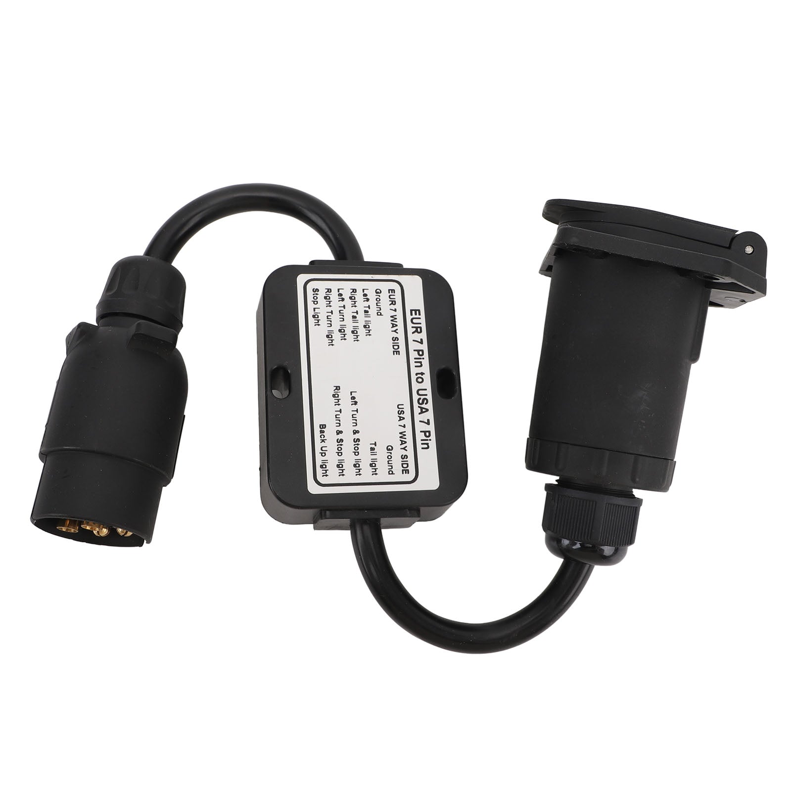 Trailer Adapter Plug 7 Pin to 7 Pin Socket Connector Adapter with 3 to 2 System Converter for Caravan Boat RV