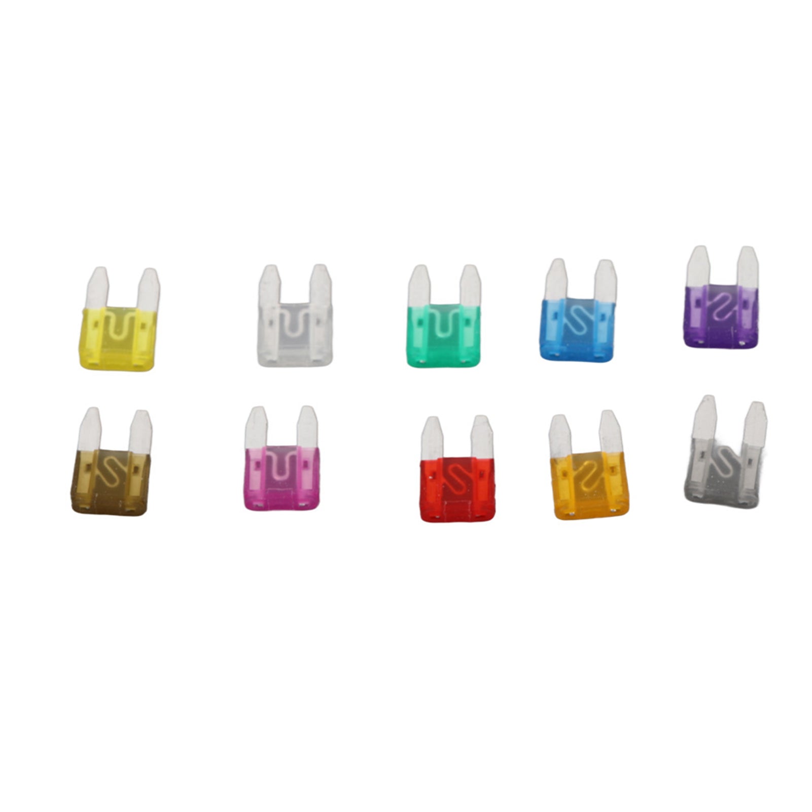 100Pcs Car Standard Blade Fuse Mini Zinc Alloy 2A 3A 5A 7.5A 10A 15A 20A 25A 30A 35A