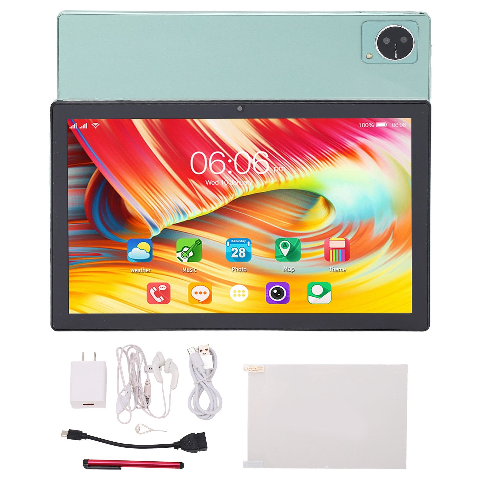 10.1 Inch Tablet FHD Display 8GB RAM 256GB ROM Octa Core CPU Dual Camera 4G LTE 7000mAh Office Tablet