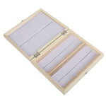 100PCS Biology Glass Prepared Microscope Slides Specimens Wooden Slide Storage Box Case