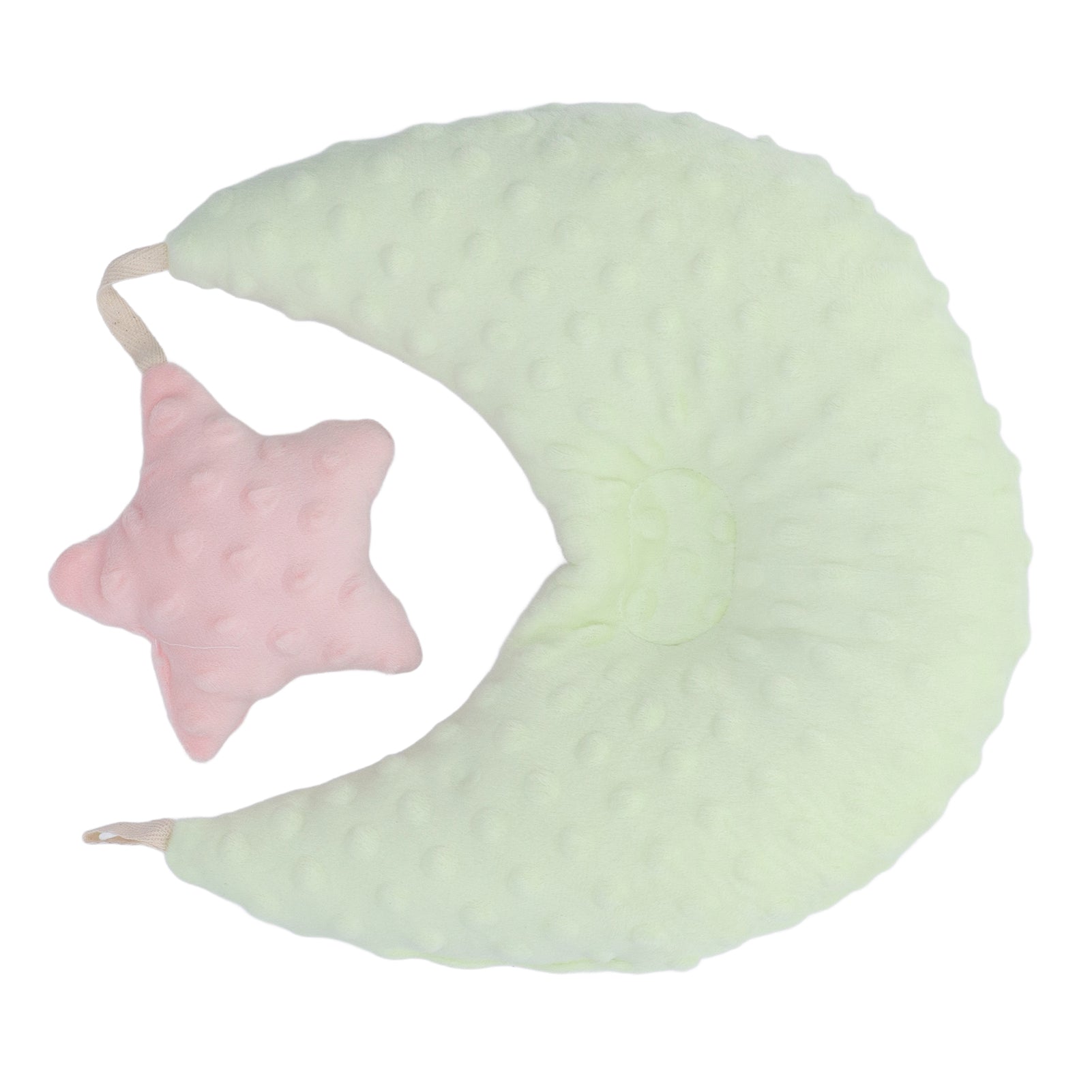 Baby Shaping Pillow Prevent Flat Head Comfortable Cotton Nursing Pillow for Infant Newborn Light Green