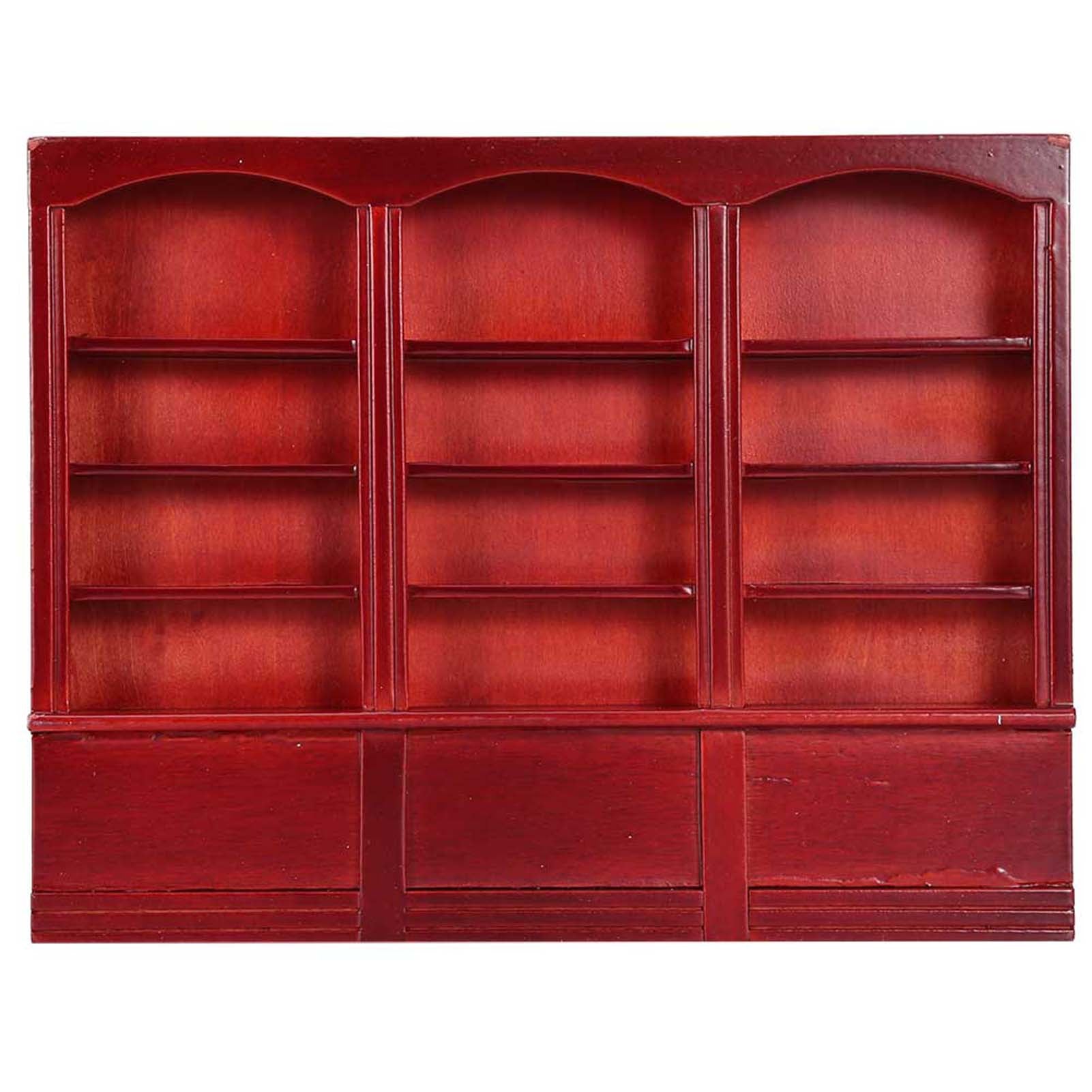 1:12 Doll House Accessories Mini Bookshelf Display Cabinet Bookcase Furniture Toy Red Brown