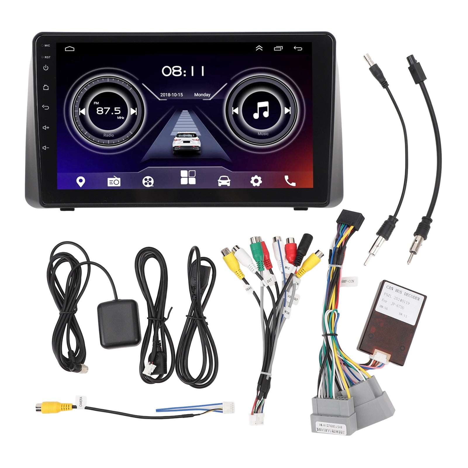 9 Inch Car Stereo 2GB RAM 32GB ROM For Carplay For Android Auto Touch Screen Car Radio with GPS Navigation for Grand Voyager 2011‑2015