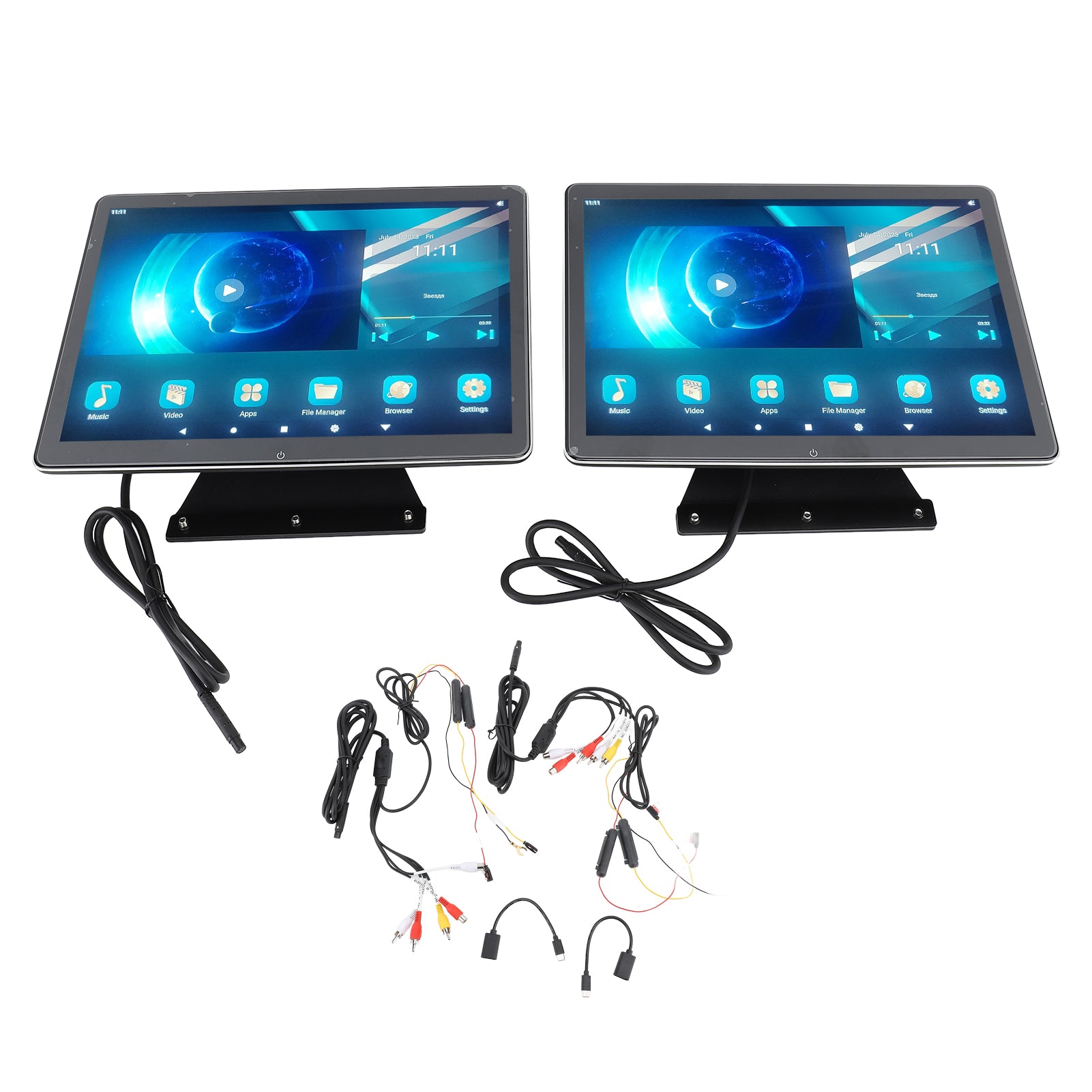 1 Pair 12 Inch Car TV Headrest Monitor 2160 X 1440 HD Touch Screen for Android 11 Car Portable TV with WiFi AV In for 5 Series F10 G30 2+32G