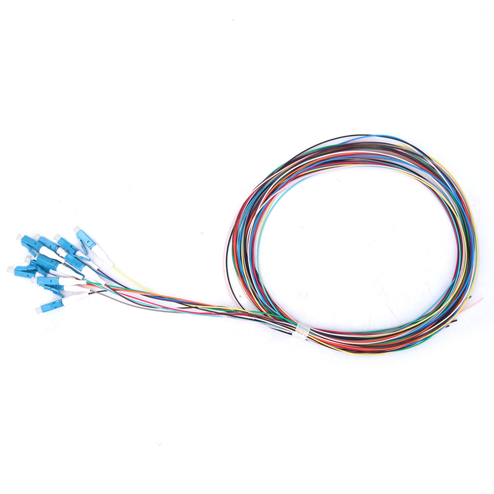 12 Strand Fiber Optic Pigtail LC/UPC Single Mode Low Insertion Loss 1.5m