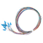 12 Strand Fiber Optic Pigtail LC/UPC Single Mode Low Insertion Loss 1.5m