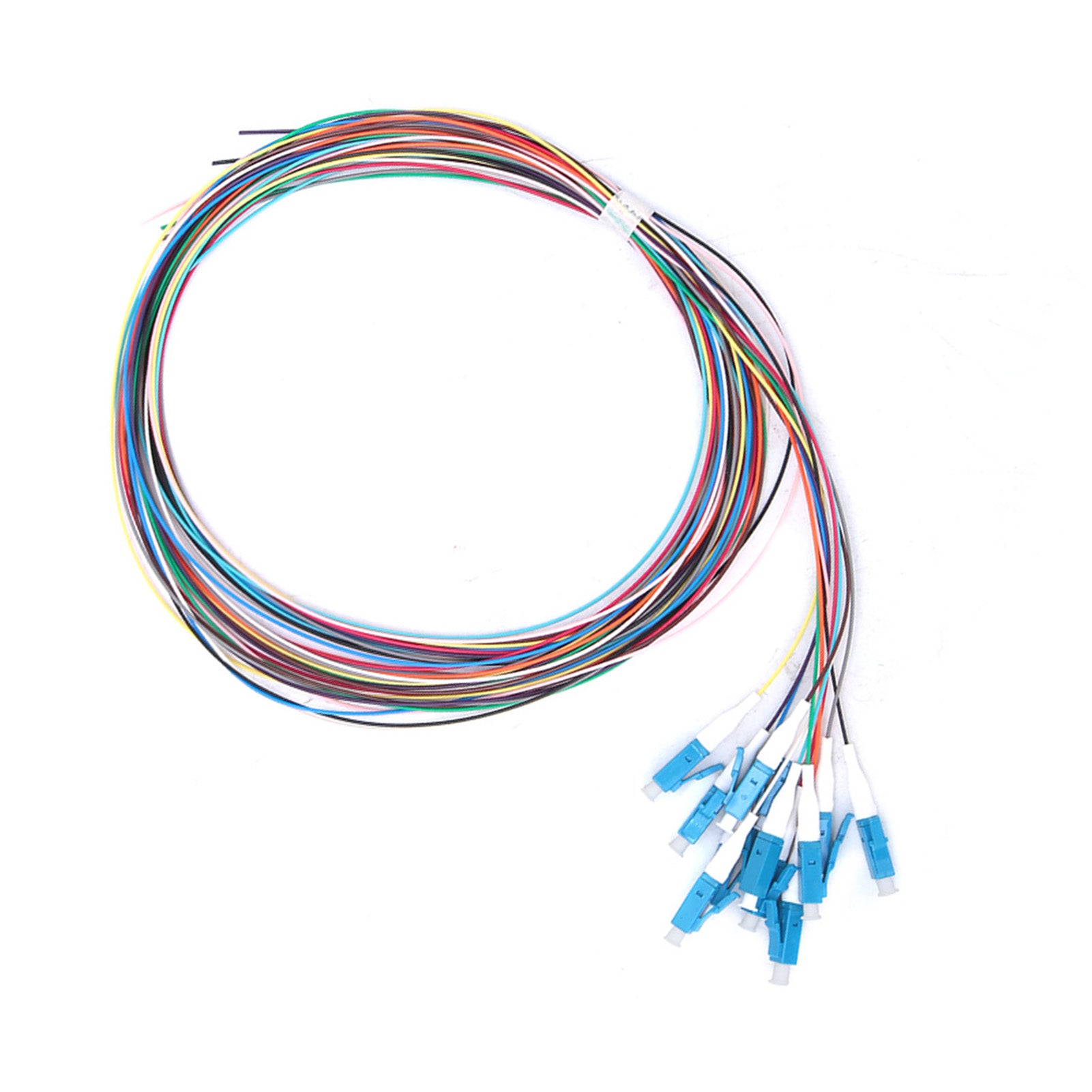 12 Strand Fiber Optic Pigtail LC/UPC Single Mode Low Insertion Loss 1.5m