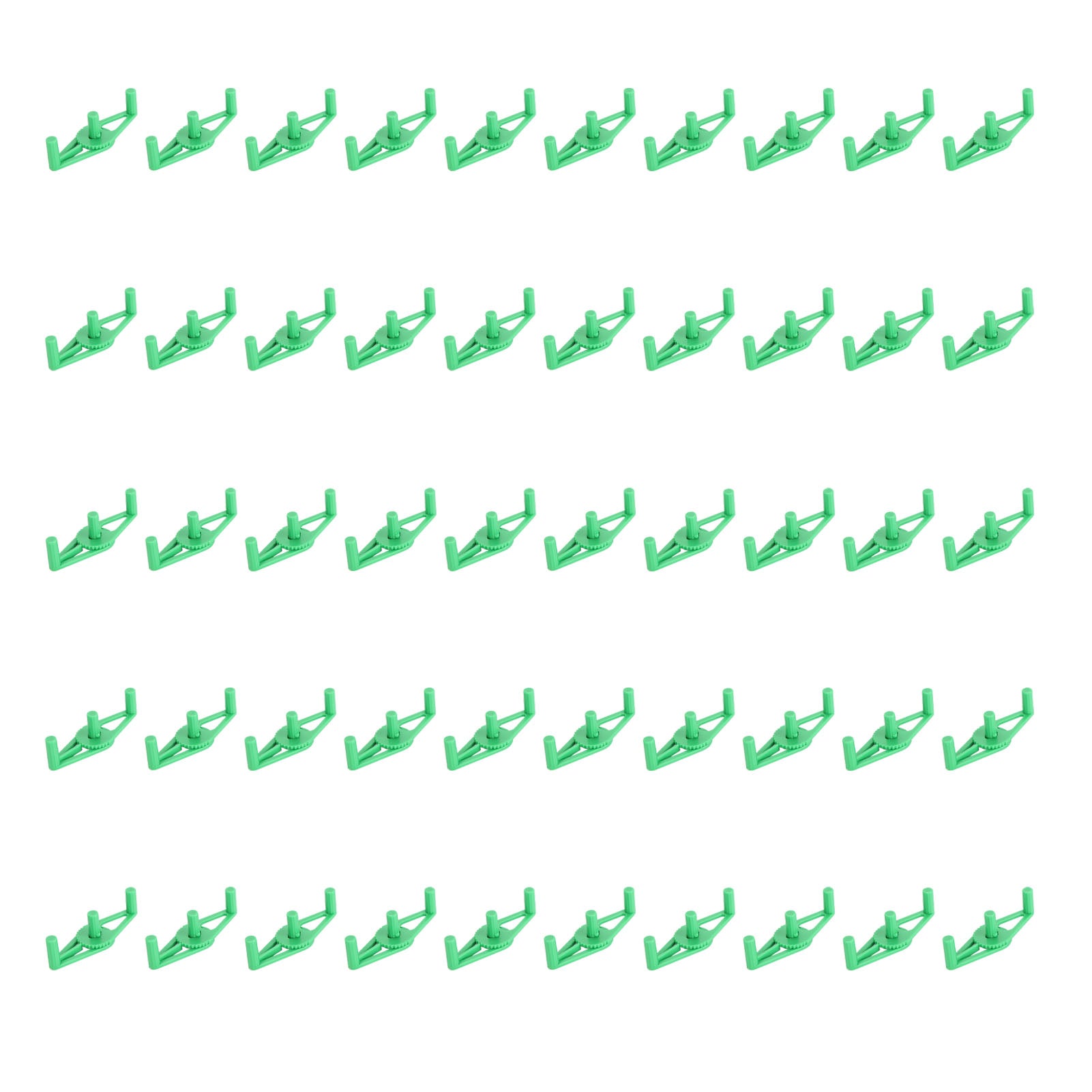 50pcs Low Stress Training Clips 360 Degree Adjustable Reusable Plastic Plant Stem Bender Clips for Gardening Green