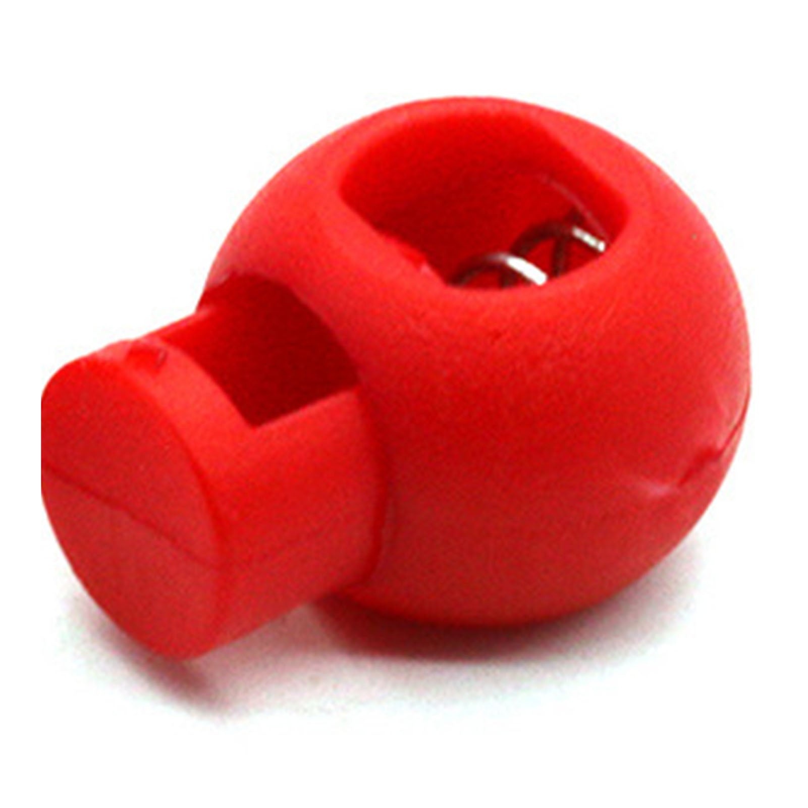 Spring Cord Lock Single Hole End Round Fastener Buttons Slider Toggle Stopper for Backpack Shoelace Sportswear Red
