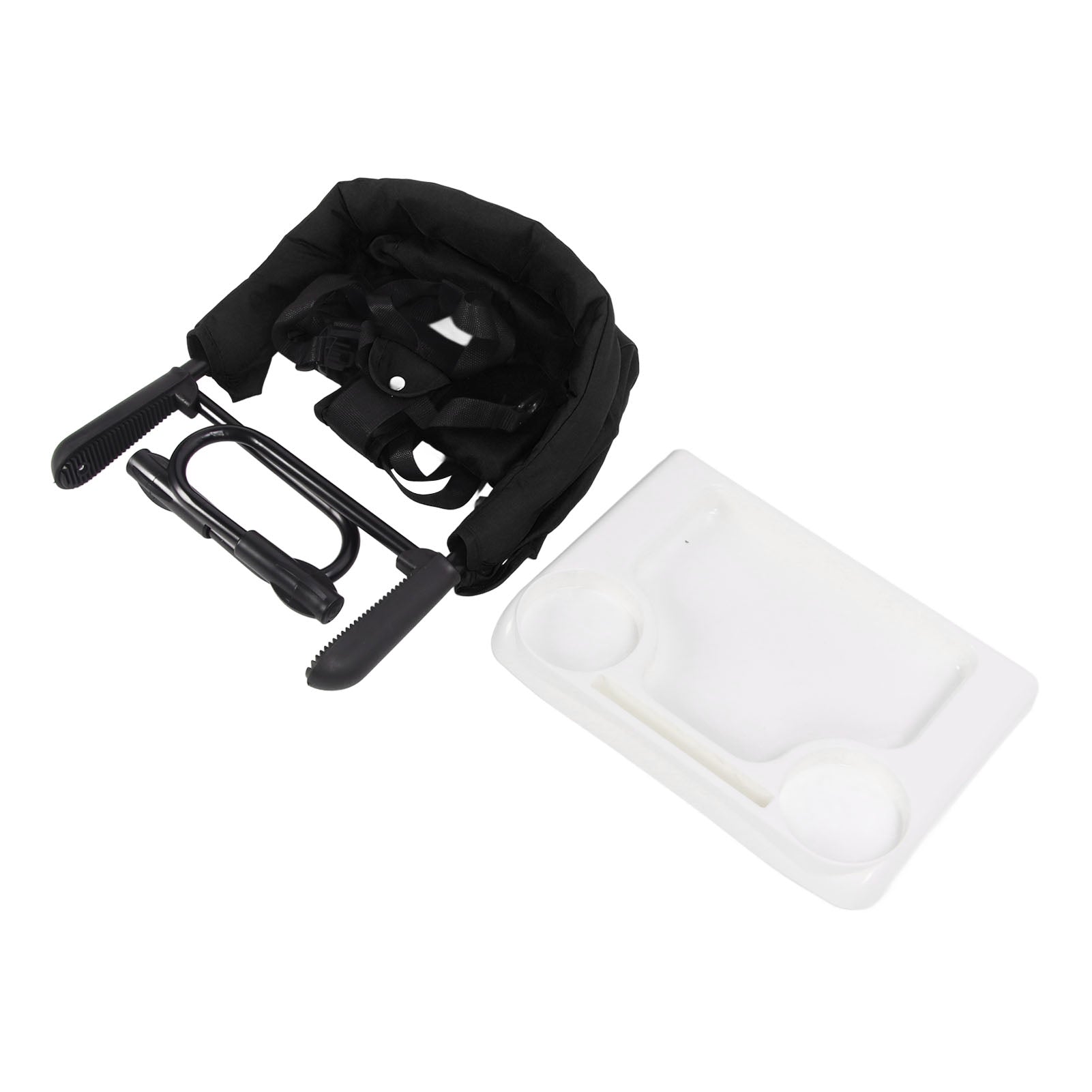 Hook On High Chair 15KG Load Capacity Adjustable Foldable Portable Baby High Chair for Home Travel Black