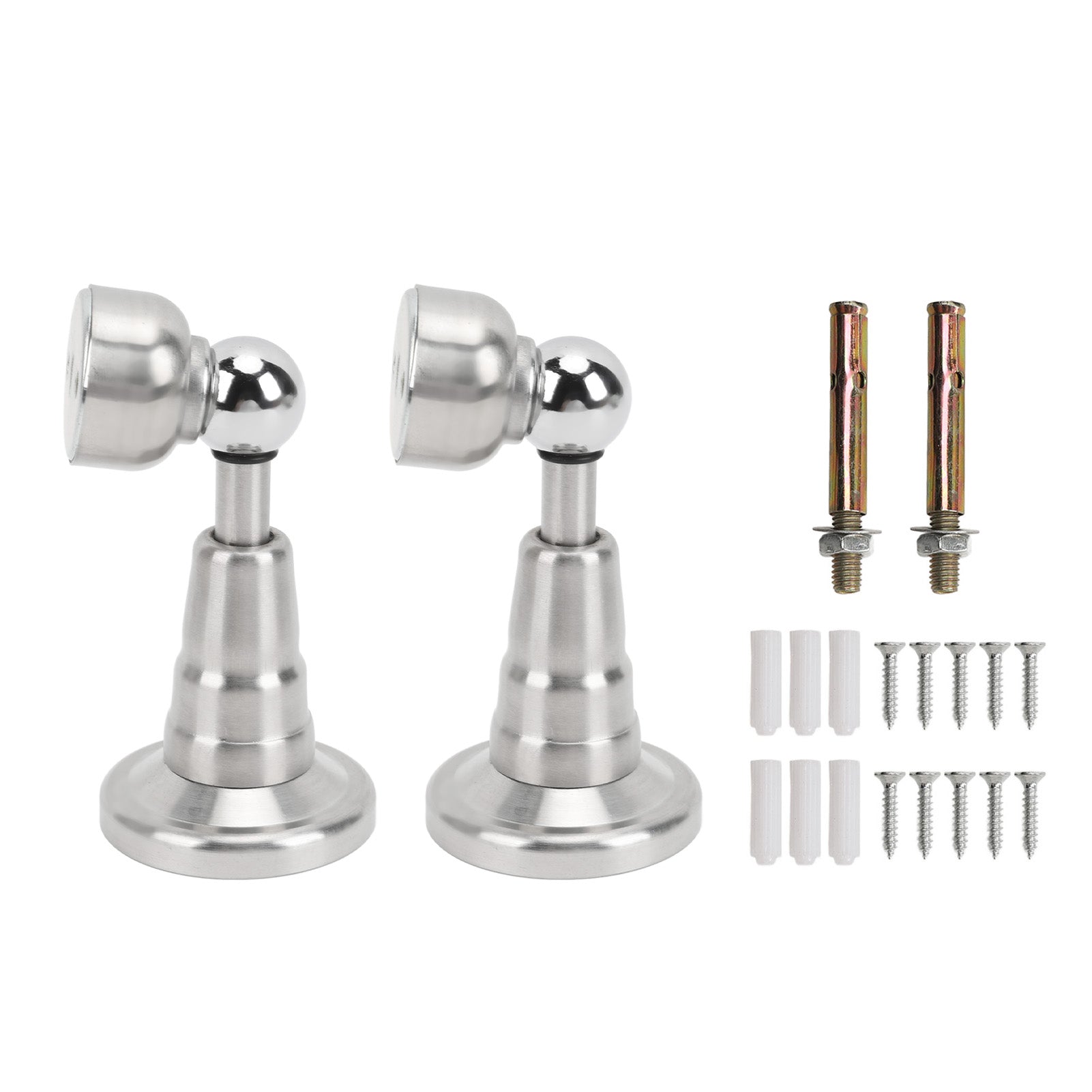 1 Pair RV Door Holder Stainless Steel Silent Hydraulic Spring Shock Absorbent Door Stopper for Motorhome Trailers Camper Silver