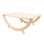 Wooden Cat Hammock Foldable Antislip Easy To Assemble Elevated Pet Hammock Bed Furniture for Indoor Cat Plush Style