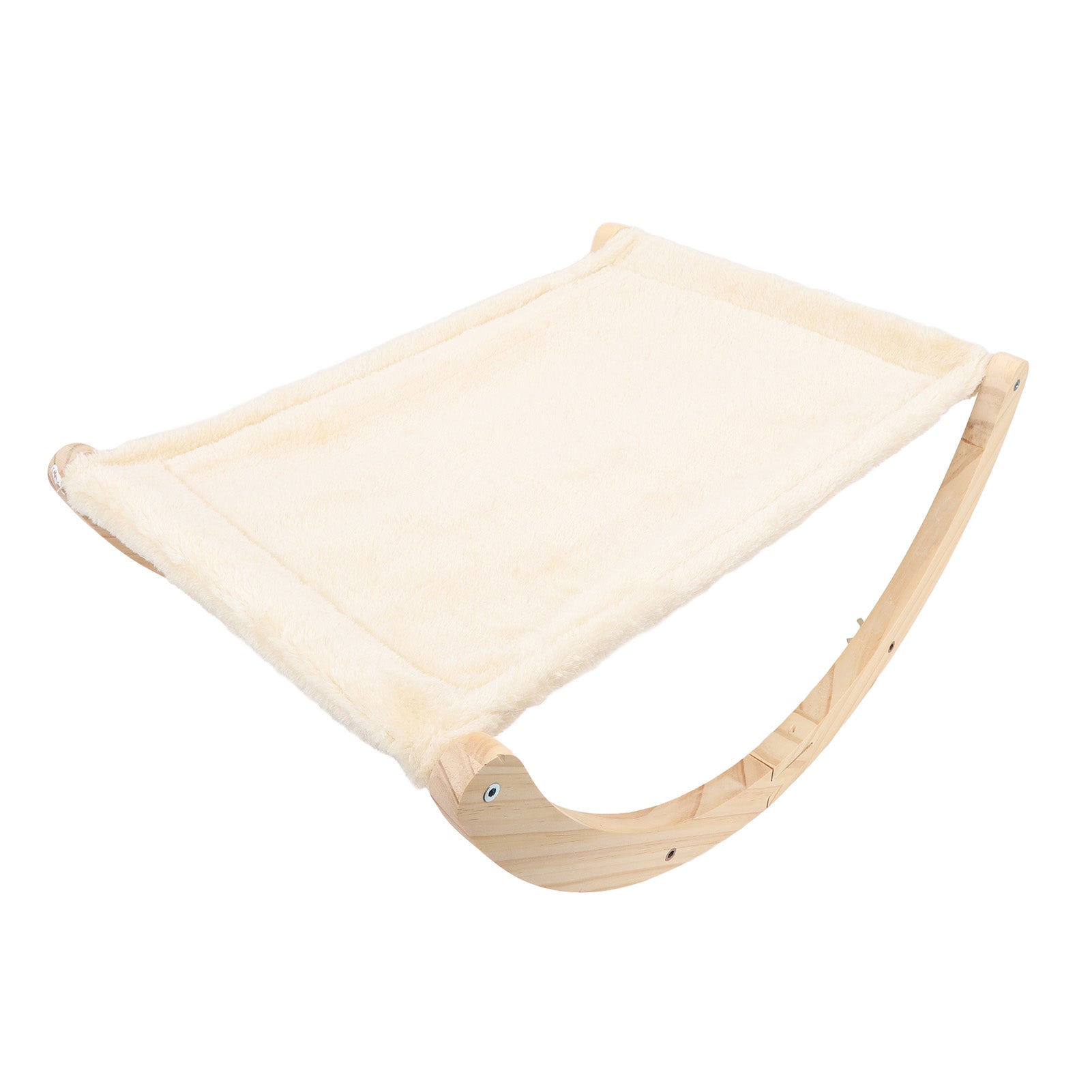 Wooden Cat Hammock Foldable Antislip Easy To Assemble Elevated Pet Hammock Bed Furniture for Indoor Cat Plush Style