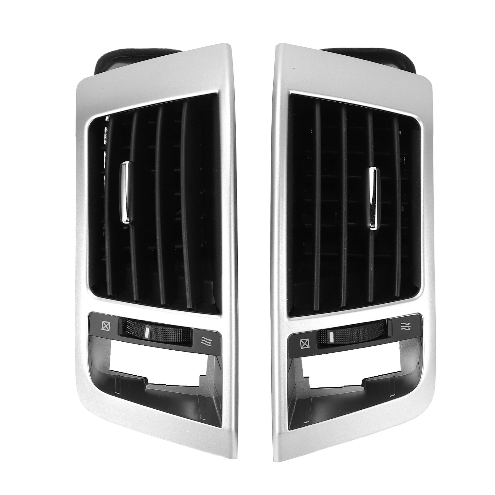 1 Pair Center Console Air Vent Outlet Grille Improve Air Circulation Stylish Interior for Land Cruiser LC200 2008 to 2015 Silver