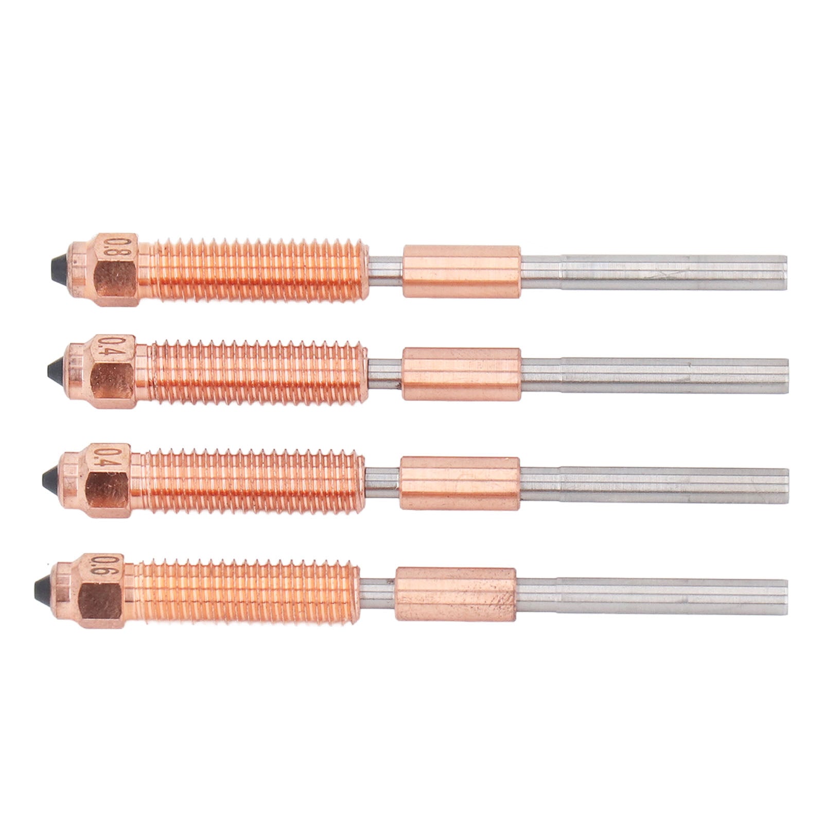 4PCS Integrated Printing Nozzles 0.4mm 0.6mm 0.8mm All Metal Heatbreak Nozzle Replacement for Ender 3 V3