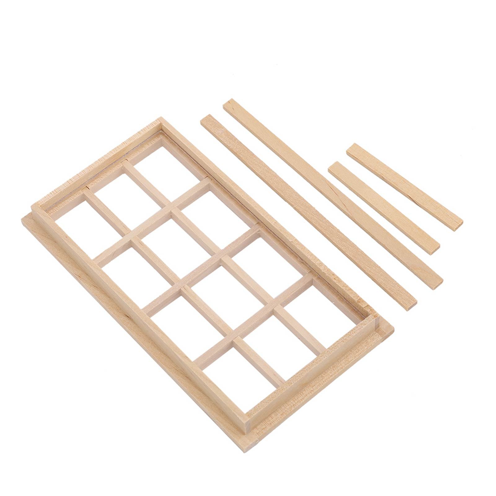 1/12 Dollhouse Mini Furniture Miniature Model Wooden 12 Pane Blank Window DIY AccessoriesBlank