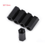 100Pcs Black PA66  M3 Female x M3 Female Hex Threaded Spacer Standoff

(M3*15)