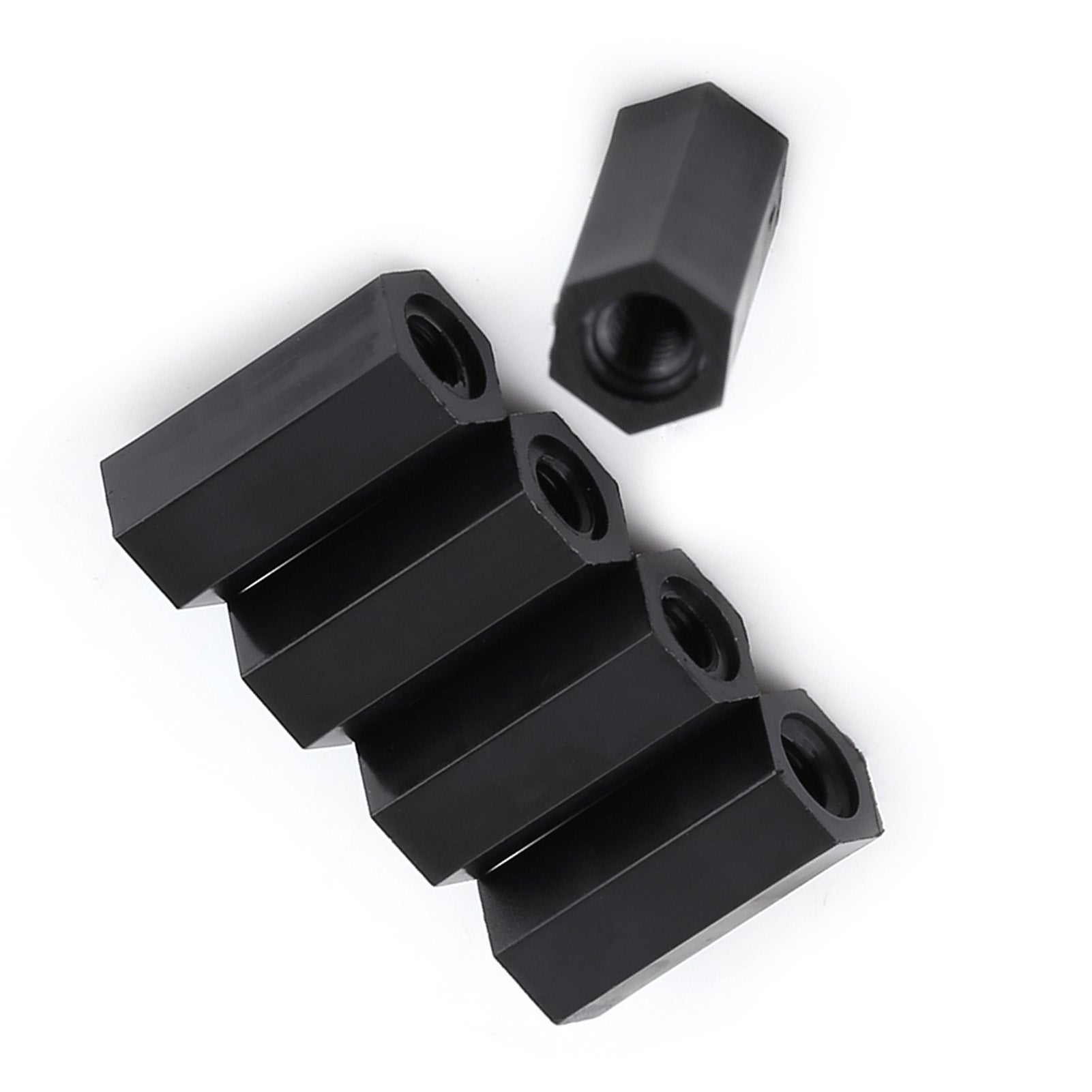 100Pcs Black PA66  M3 Female x M3 Female Hex Threaded Spacer Standoff

(M3*15)