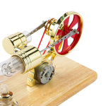 Stirling Engine Kit Electricity Generator Motor Model Physical Generator Model with LED Light Flywheel Design Science Experiment for Teacher Adults Kids School