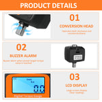 ENGC-135 Digital Display  Meter 1/2'' to 3/8'' Adapters High Accuracy 4  Units Backlit Display Perfect for Automotive Bike Bicycle Motorcycle DIY & Home Repairs