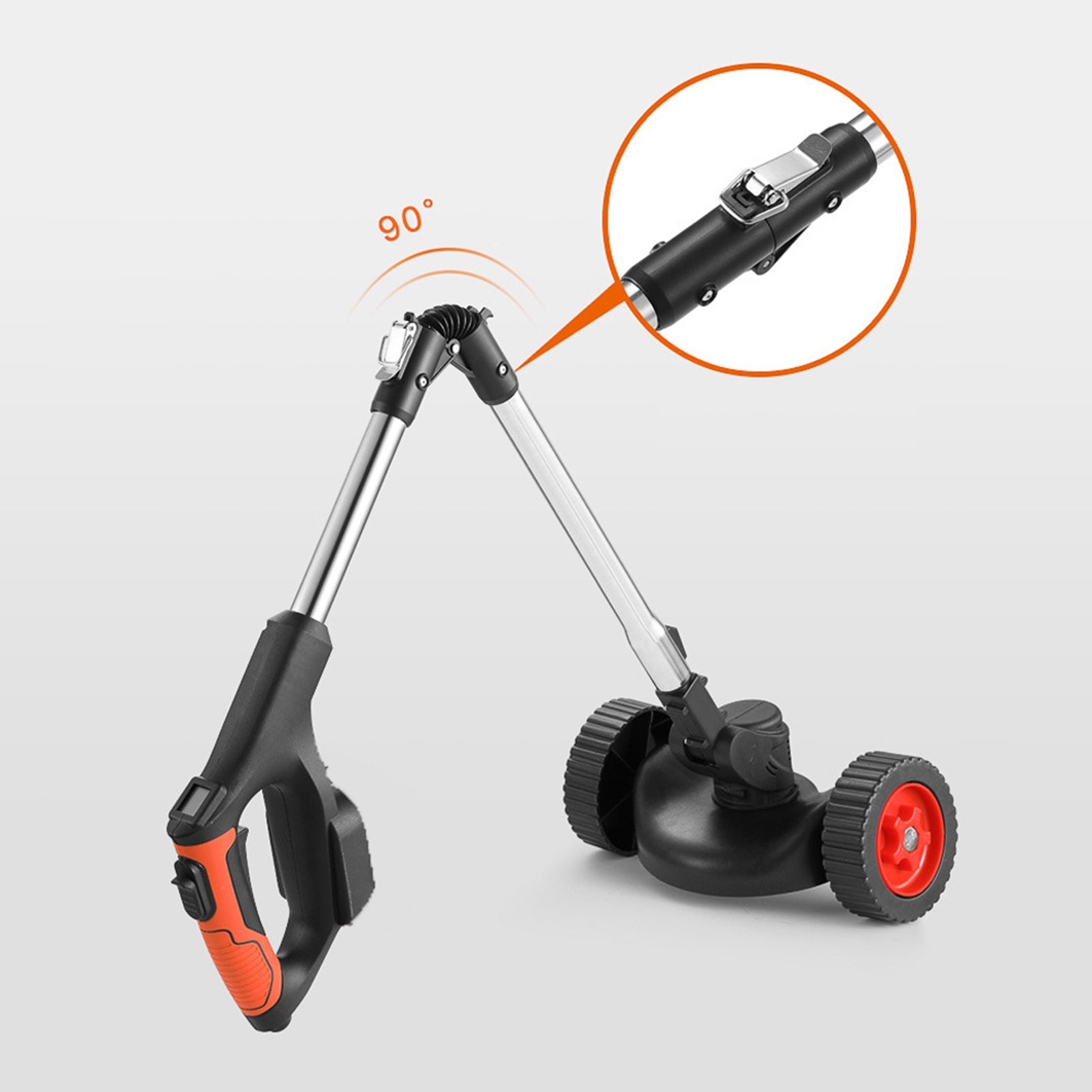 Household LED Digital Display Electric Lawn Mower Portable Cordless Grass Trimmer Home Garden Folding Trimming Pruning Machine Not Included Battery