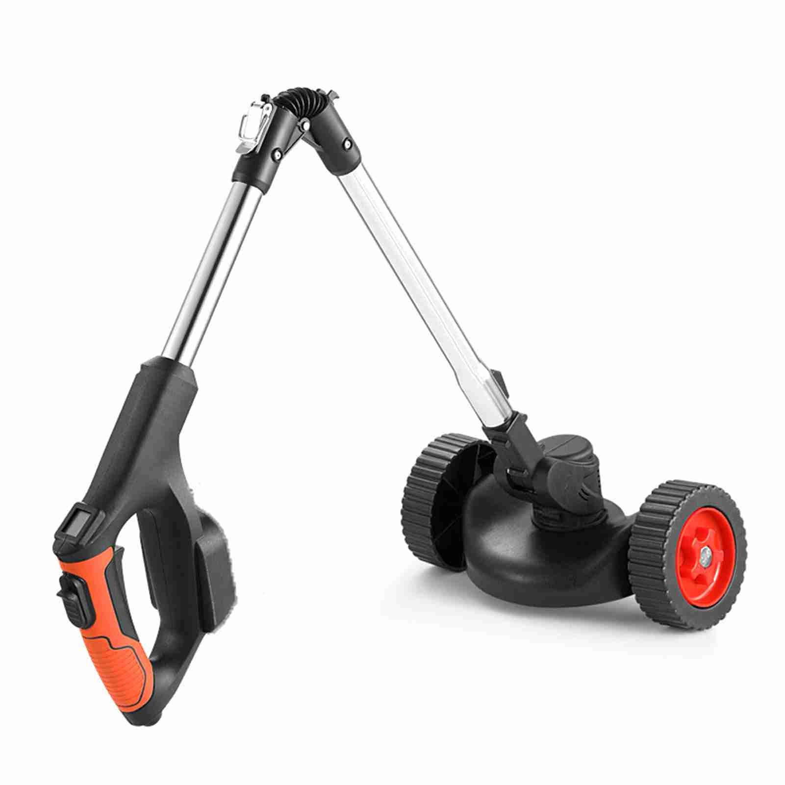 Household LED Digital Display Electric Lawn Mower Portable Cordless Grass Trimmer Home Garden Folding Trimming Pruning Machine Not Included Battery