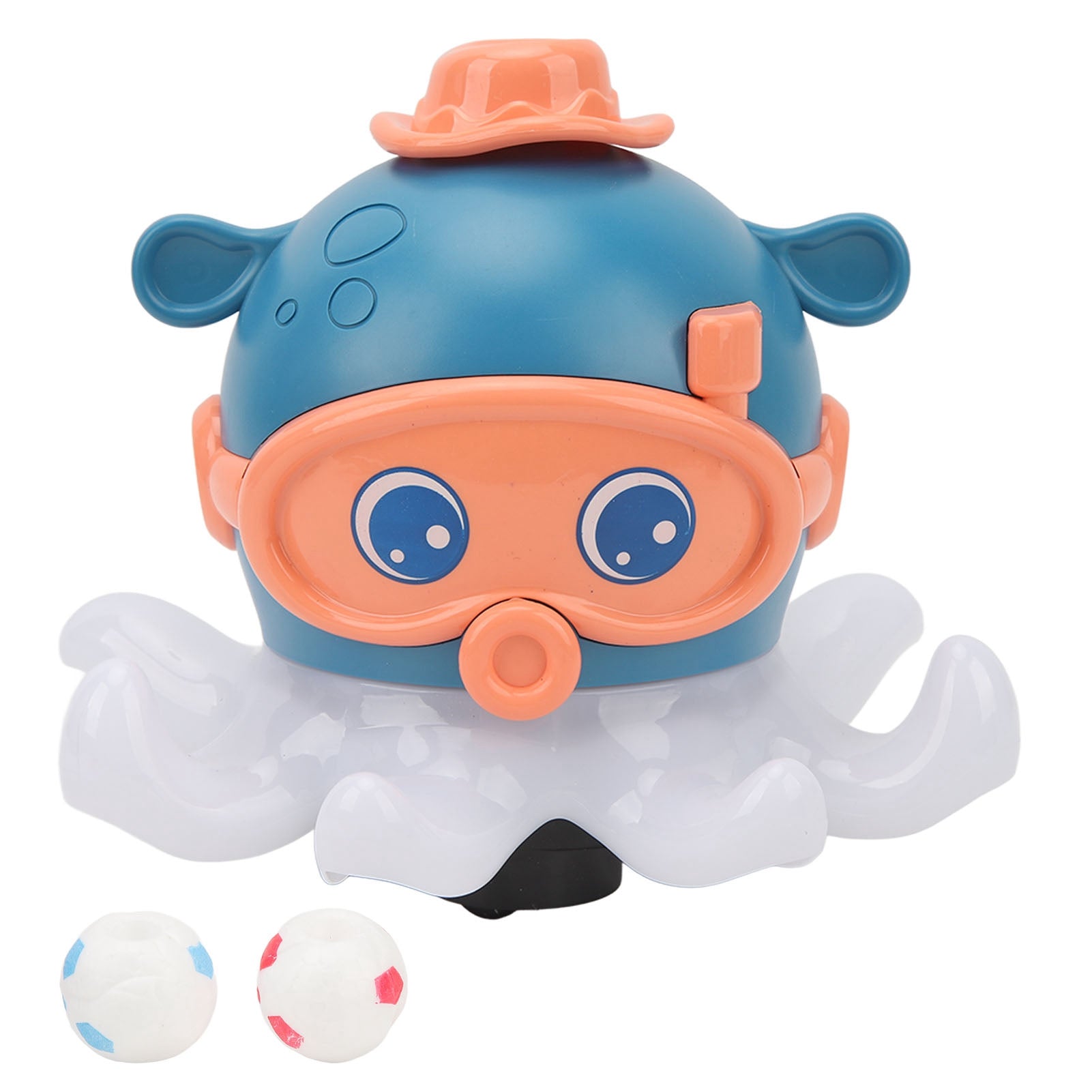 Baby Floating Ball Toy Electric Octopus Bath Toy Music Light Educational Water Toy for Boys Blue