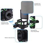 Plastic Microphone Shock Mount Anti-vibration Mic Holder Stand with Metal Pop Filter Universal Screw Adapter for Diameter 23.5mm-24.5mm