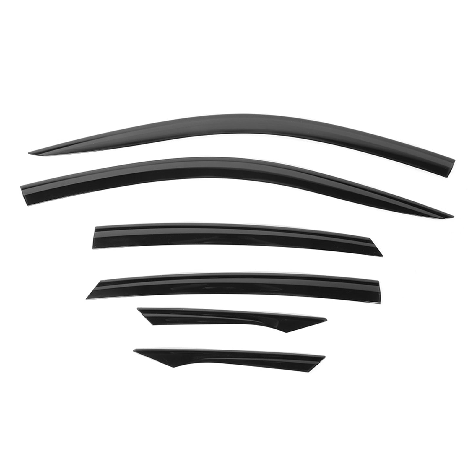 6pcs Black Window Visor Vent Sun Rain Shade Deflector Fits for Honda Civic 2016‑ON