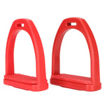 1 Pair Horse Stirrups Rubber Pad Slip Resistance Professional Engineering Plastics Stirrups for Horse Riding Red L