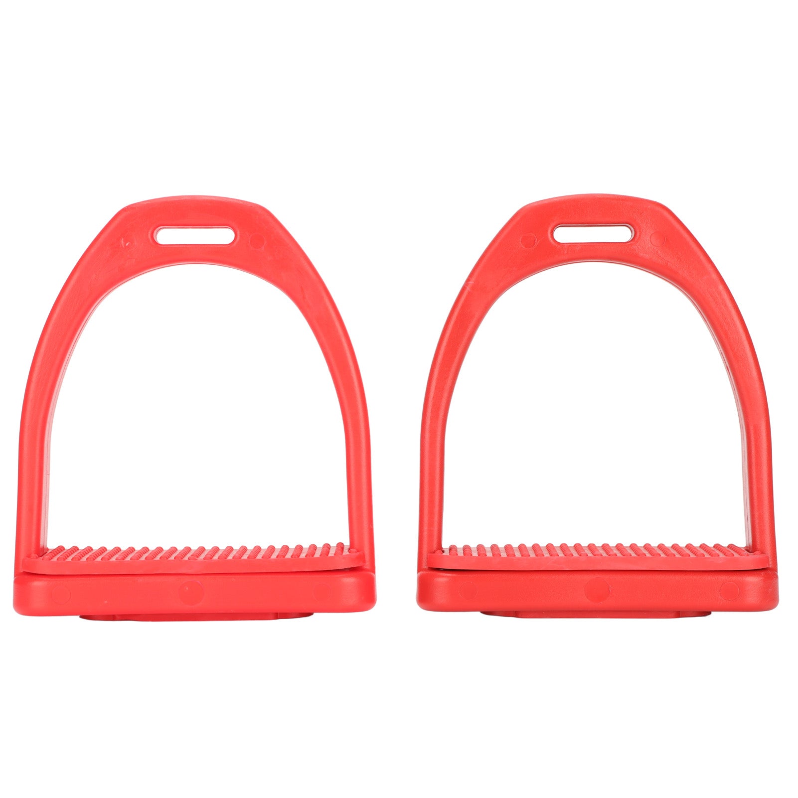 1 Pair Horse Stirrups Rubber Pad Slip Resistance Professional Engineering Plastics Stirrups for Horse Riding Red L