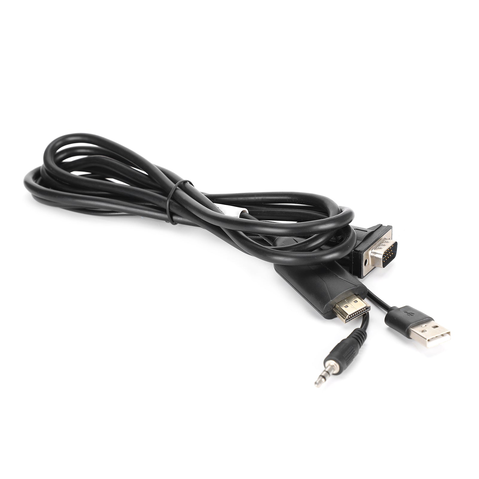1.8M VGA to HD Multimedia Interface Cable Adapter with Audio High Definition 1080P USB Cable D14