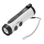 Hand Crank Radio Multifunctional Portable FM AM Weather Radio with LED Flashlight and Wrist Strap for Outdoor