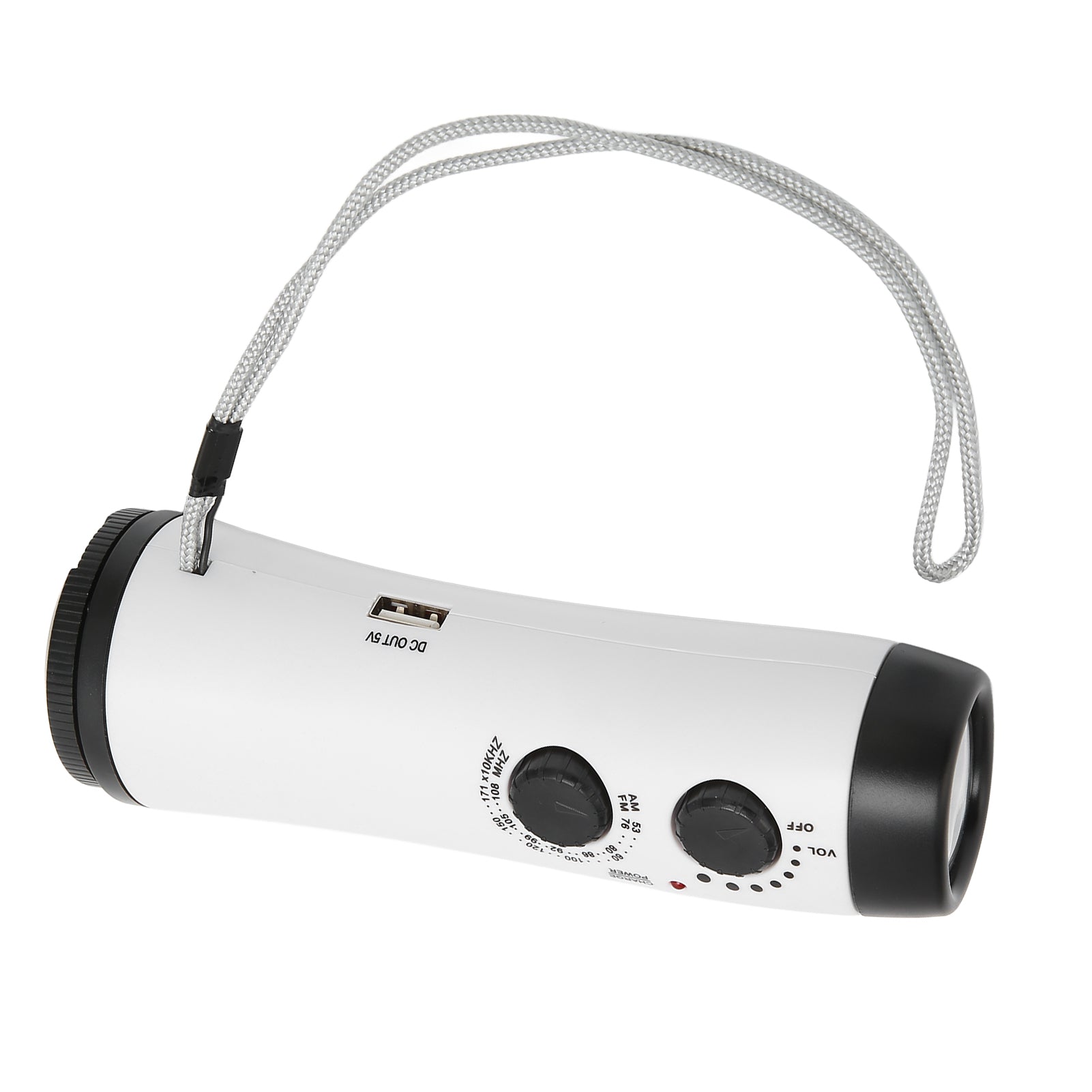 Hand Crank Radio Multifunctional Portable FM AM Weather Radio with LED Flashlight and Wrist Strap for Outdoor