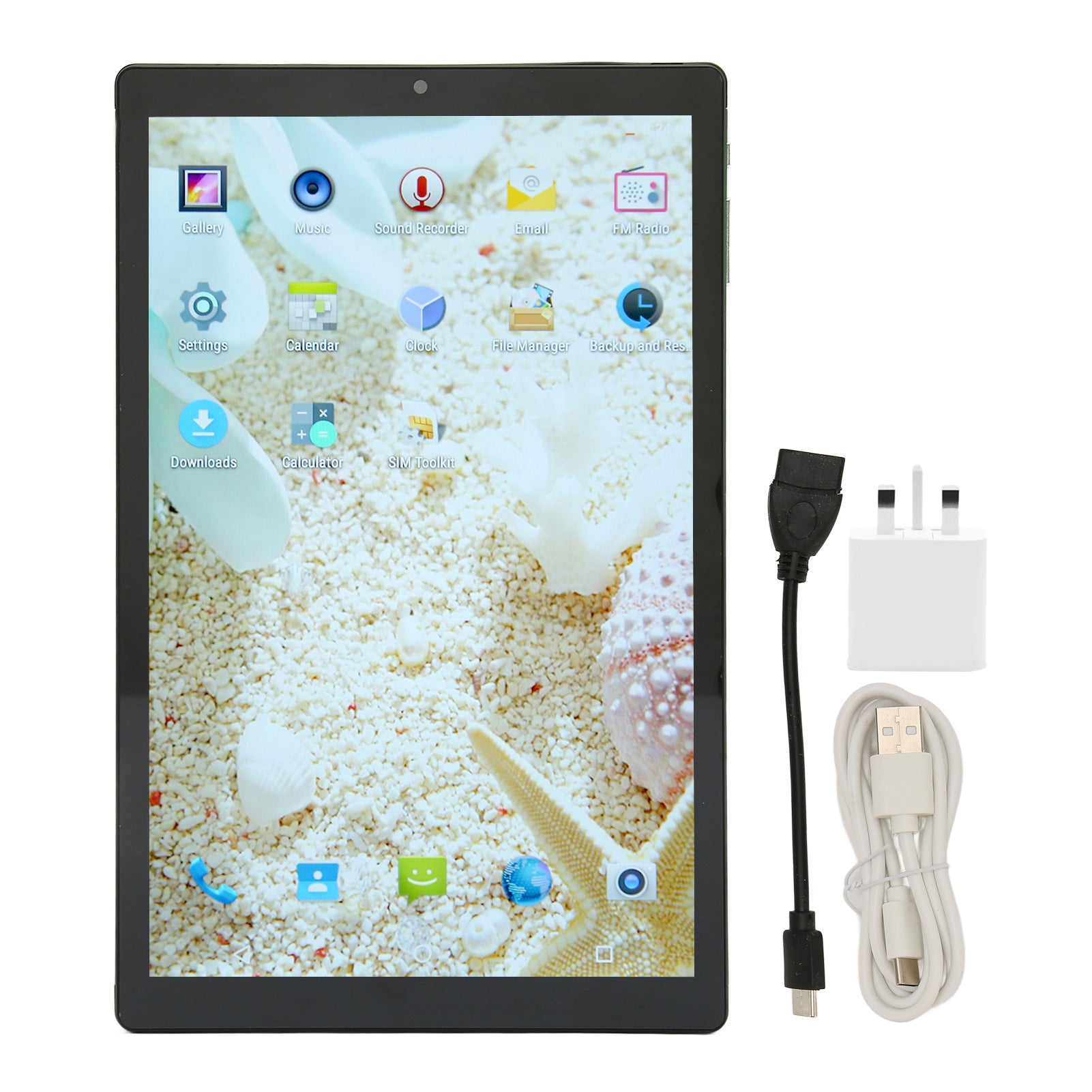 10.1 Inch Tablet 6G RAM 128G ROM 1920x1080 IPS Screen 2.4G 5G WiFi Calling Tablet for Android 11 100‑240V UK Plug