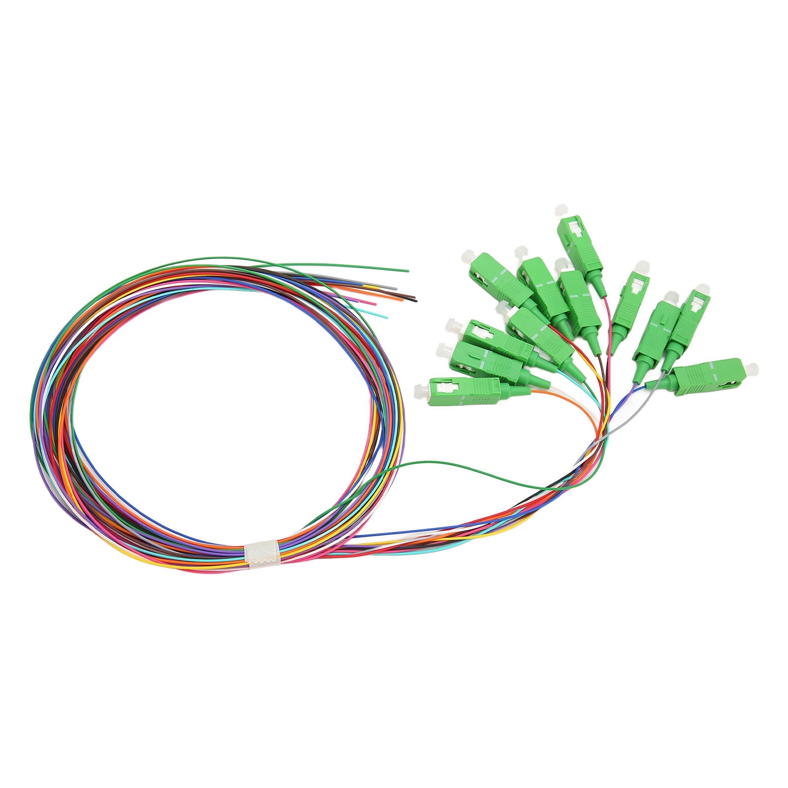 1.5 Meter Fiber Optic Pigtail 12 Strands SC APC 12 Color Single Mode Fiber Optic Pigtail for Welding Network