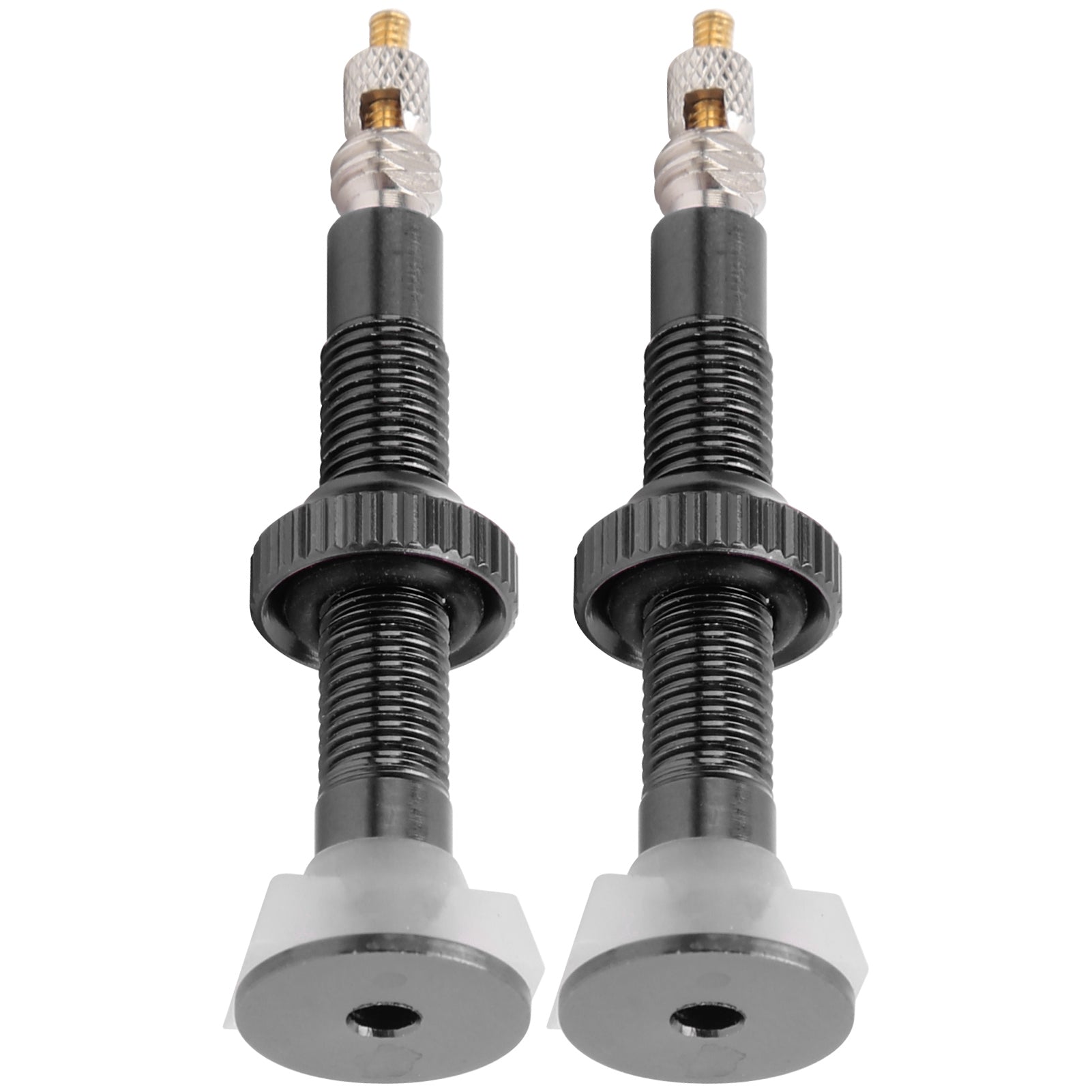 1 Pair 52mm Bike Extended Air Valve Tubeless Presta Valve Core Nozzle for Mountain Bike Noir