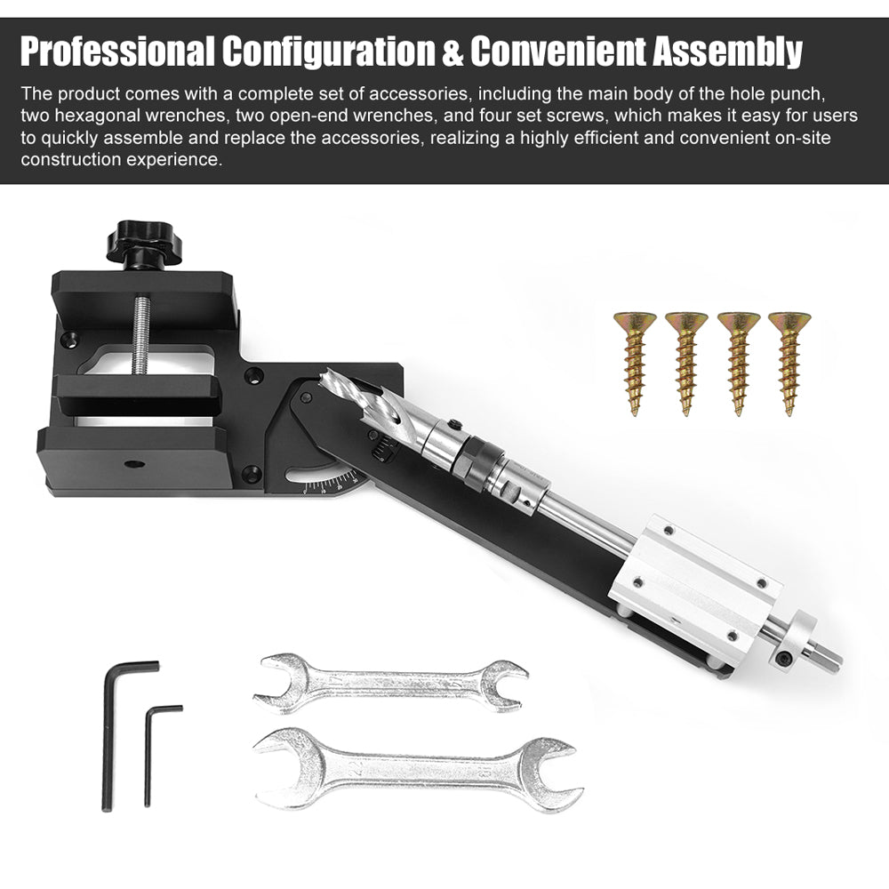 Woodworking Cloak Rack Hole Punch Multi-Angle Adjustable Round Bar Hole Puncher Electric Drill Drive Hole Punch Tool