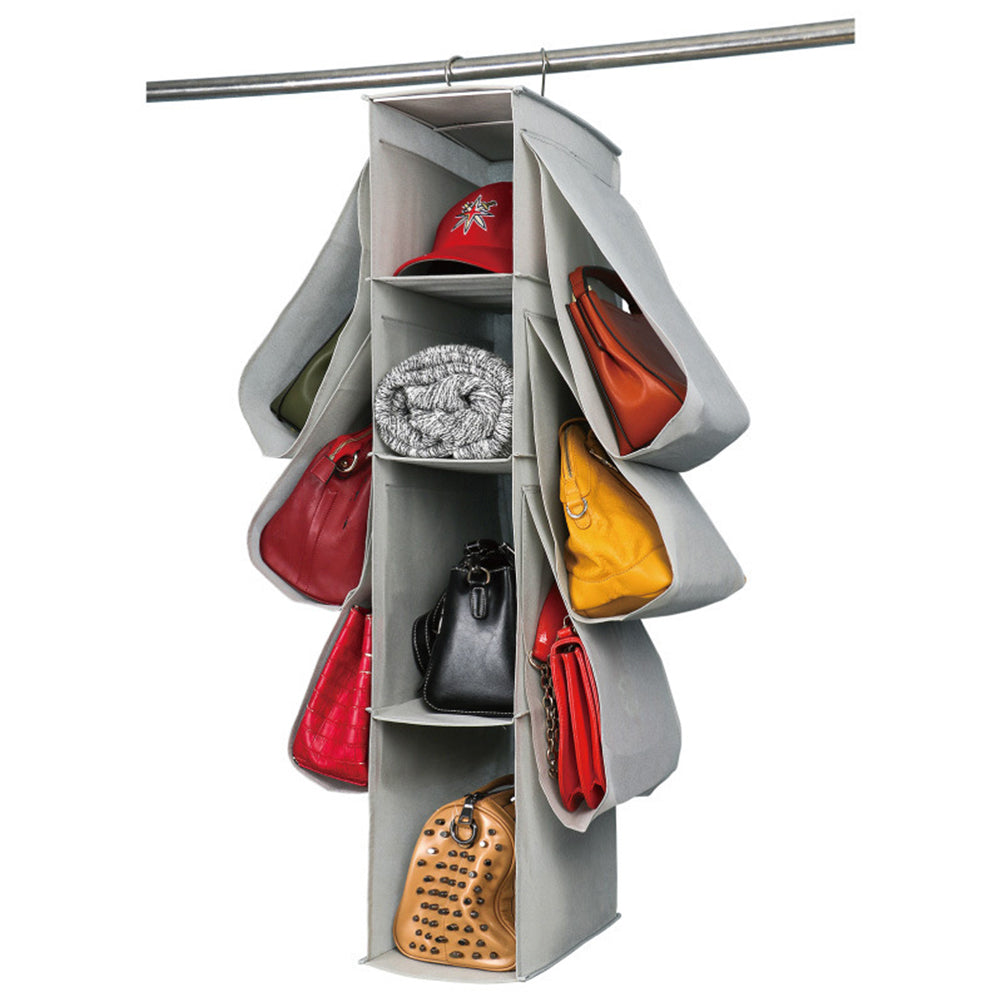 Hanging Purse Handbag Organizer Wardrobe Closet Dust Proof Shelf Rack Bag with 10 Compartments Bag Organizer