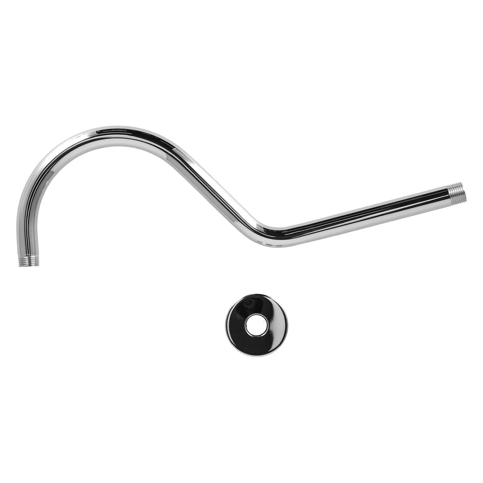 17in Shower Pipe Extension Brushed Stainless Steel S Shaped NPT  Gooseneck Shower Head Extension