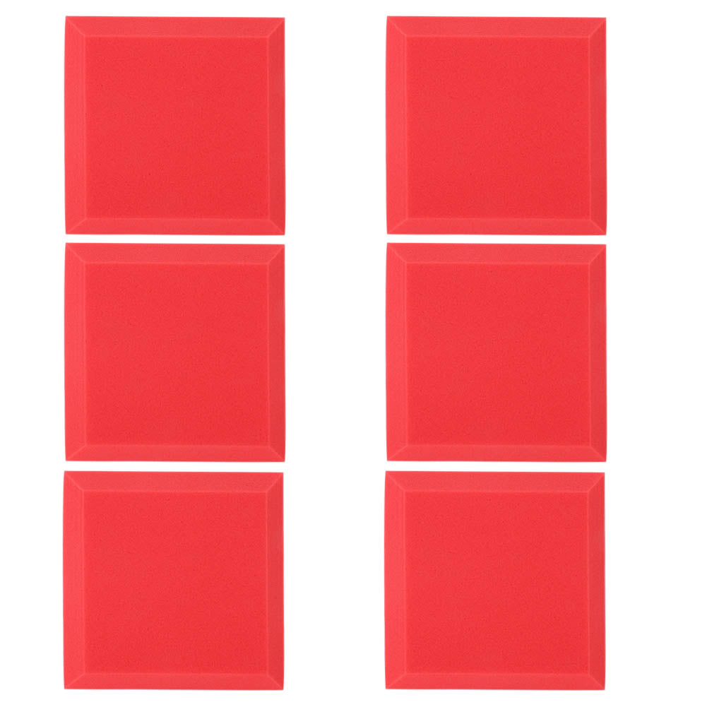 6Pcs Soundproofing Foam Block Acoustic Panels Sponge Piano Room Recording Studio Accessory30x30x5cm Red