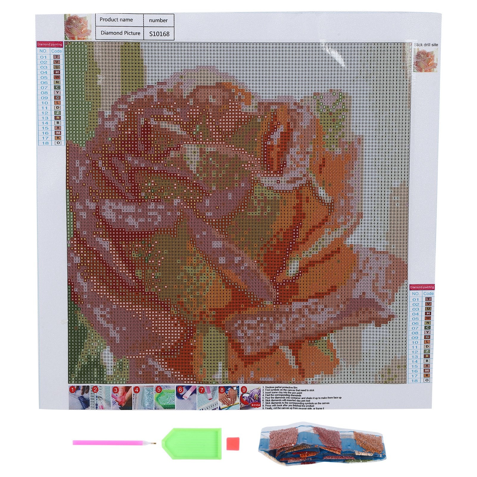 Rose Pattern Diamond Painting Kit DIY Pictures Arts Craft for Home Wall Decor