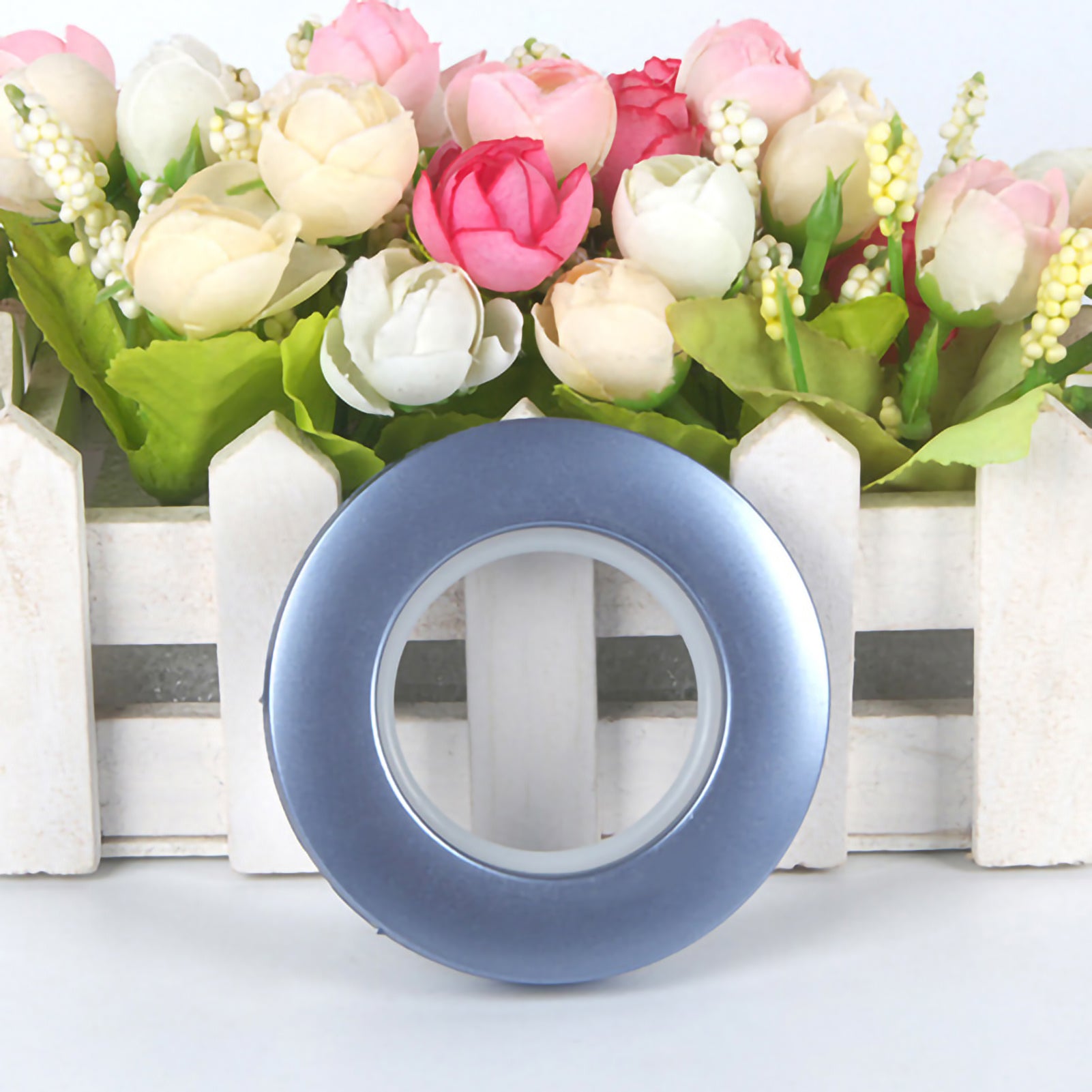 Plastic Curtain Ring Grommets Silencer Sliding Ring Dressing Door Round Shower Ring for HouseholdSky Blue