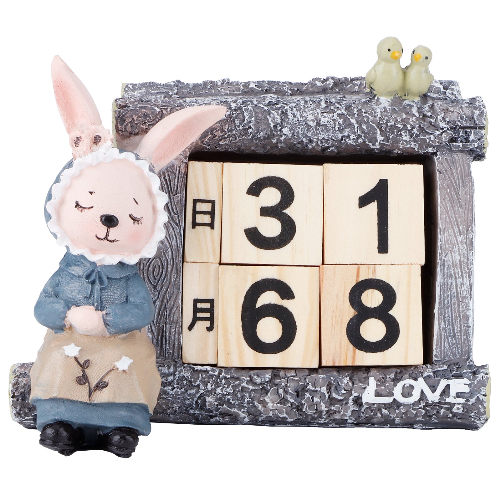 Cartoon Wood House Shaped Calendar Table Calendar for Living Room Crafts Decoration