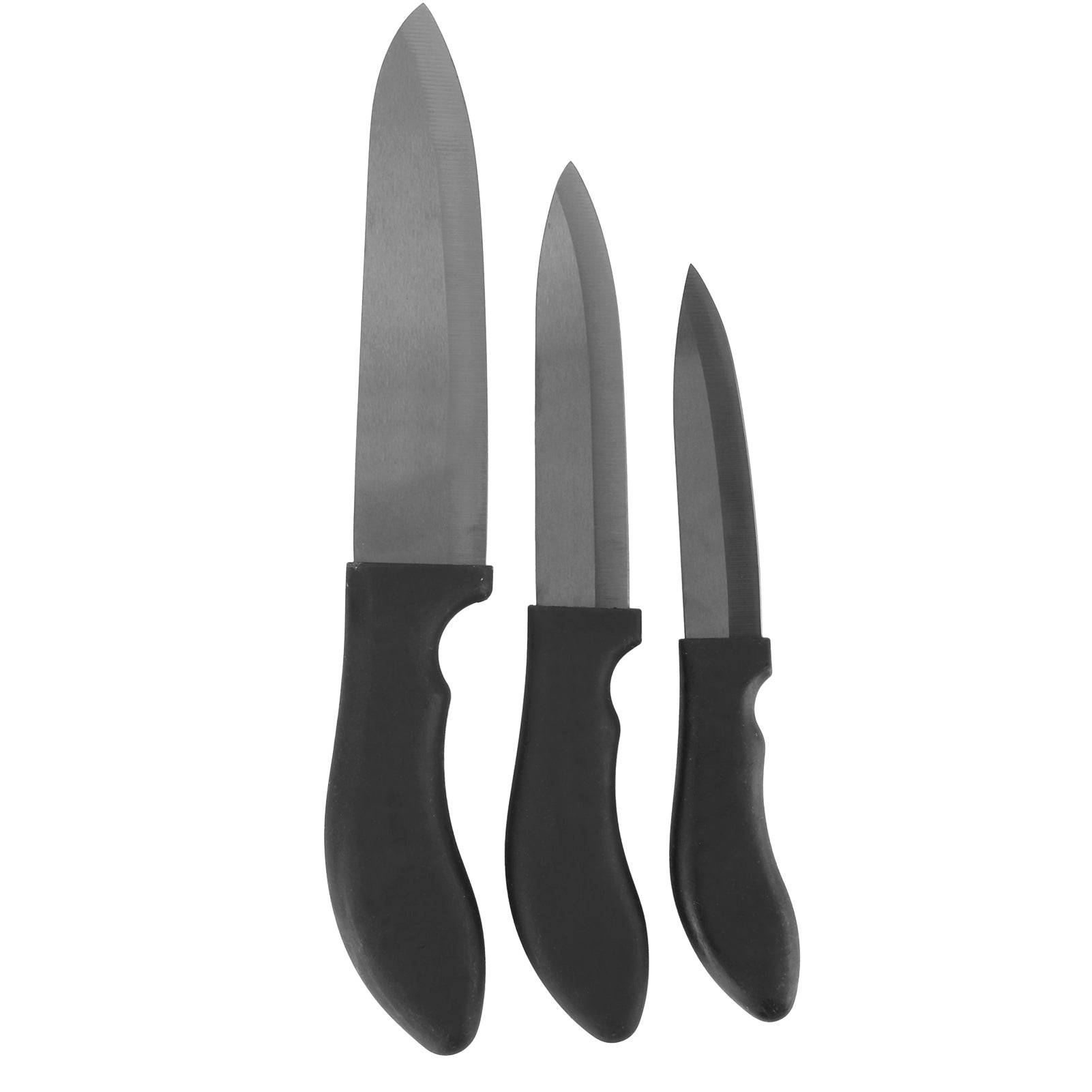 3Pcs Fruit Knife with Ergonomic Handle Black Blade Ceramic Cooking Knife Set Kitchen Gadget3Pcs Set