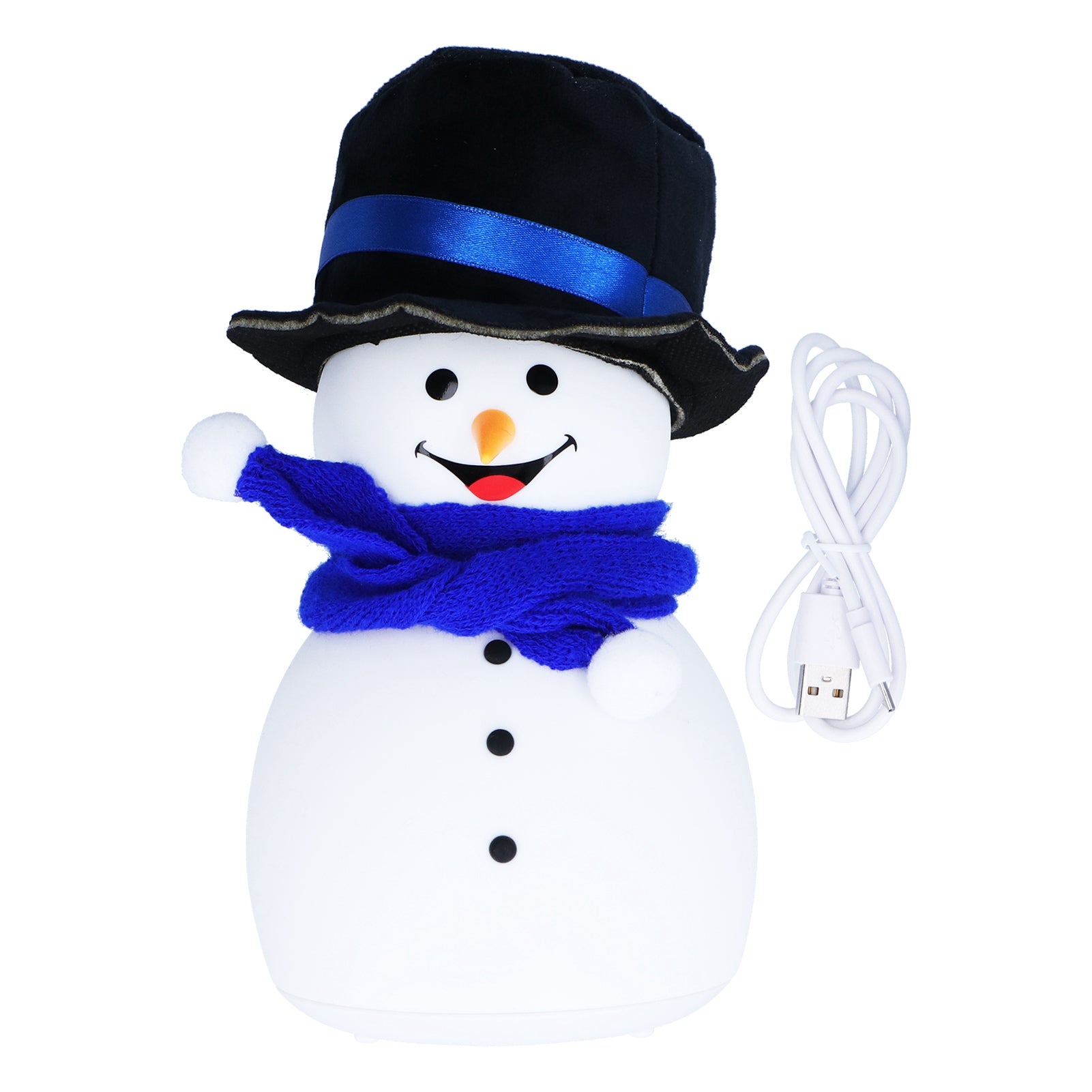 Cute Snowman Design Silicone Night Lamp USB Charging Touch Control Colorful Music Sleeping LightBoy Type