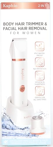 Bikini Trimmer for Women Pubic Hair: 2 in 1 Eletctric Razors for Women - Rechargeable Eletctric Shaver - IPX7 Waterproof Bikini Trimmer for Underarm Leg Arm Body (Pearl White)