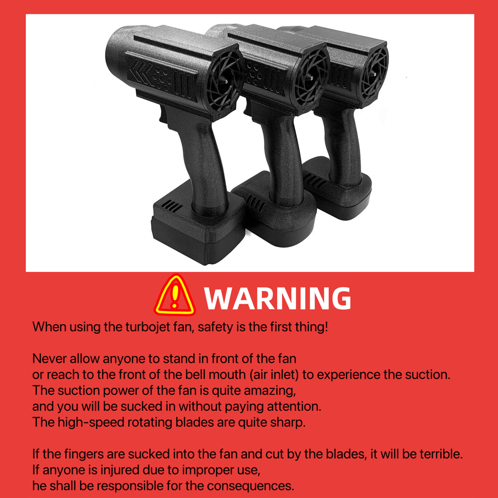 Handheld Ducted Turbofan 50mm Brushless Motor Jet Fan  1000g Thrust Car Washer High Power Dust Blower Keyboard Cleaning Tool Compatible with Dewalt 18V 20V Batteries