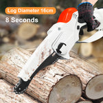 Handheld Electric Chainsaw Portable Brushless One-Hand Woodworking-Saw Rechargeable Cordless Mini Wood Cutter for Gardening Pruning Trimming